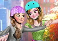 Jogar Elsa And Anna Roller Skating