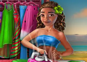 Exotic Girl Washing Clothes